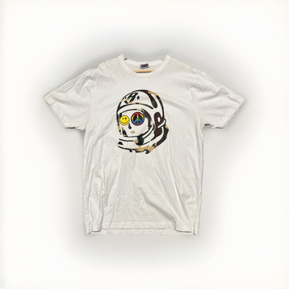 Billionaire Boys Club T Shirt XL White Astronaut Camo Peace Smiley Hip Hop